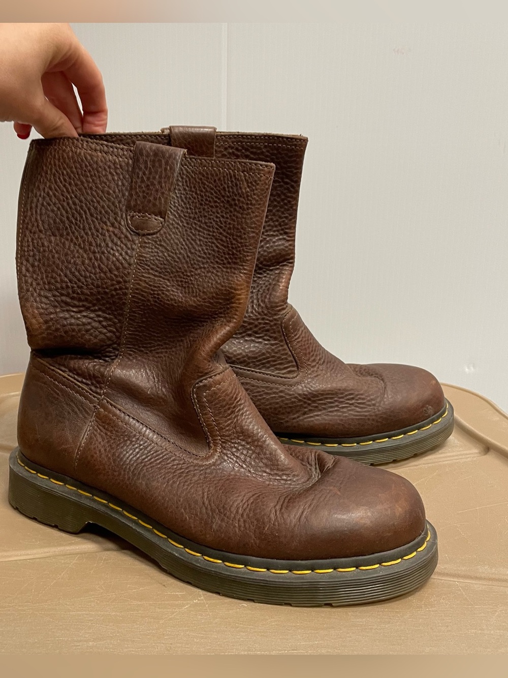 DR. MARTENS RANGER BROWN LEATHER BOOTS SZ MENS 9